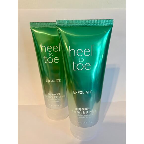 2X New Heel To Toe Exfoliate Peppermint Sloughing Foot Lotion 6 fl oz / 177 ml - Picture 3 of 3